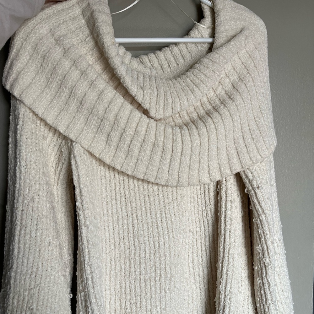Cream off the shoulder sweater